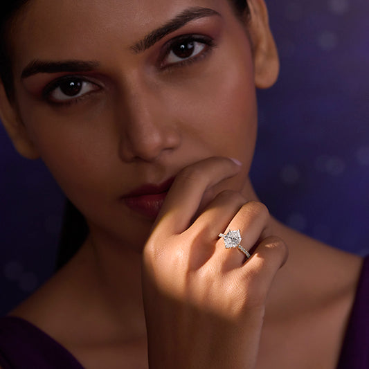 Hexa Sparkle Diamond Ring - MQ