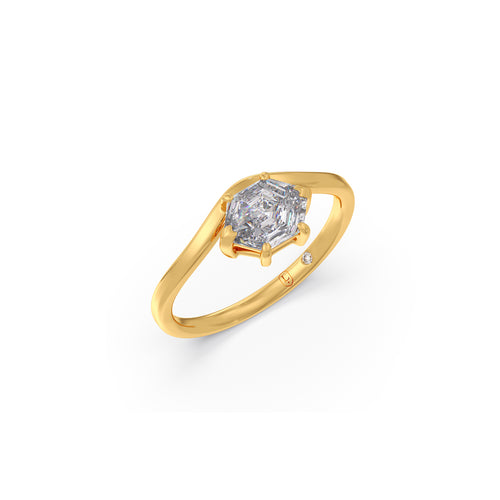 Hexa Solitaire Diamond Ring