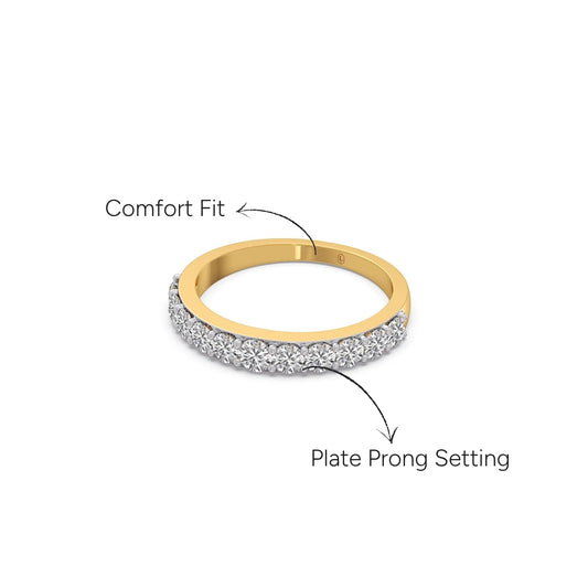 0.59 ct Round Half Eternity Diamond Band - Yellow