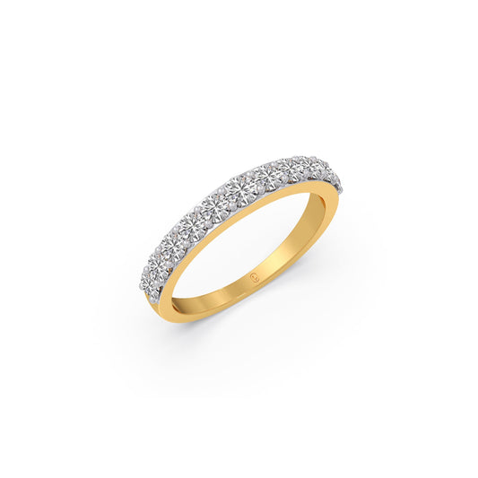 0.59 ct Round Half Eternity Diamond Band - Yellow