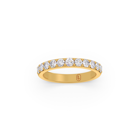 0.59 ct Round Half Eternity Diamond Band - Yellow