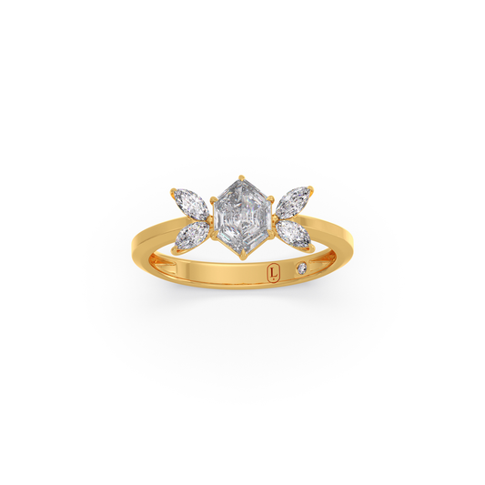 Hexa Marquise Diamond Rings - Yellow