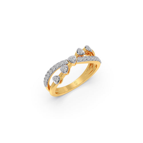Round Diamond Split Band Cluster Ring