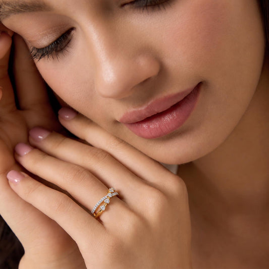 Round Diamond Split Band Cluster Ring - MQ_AI