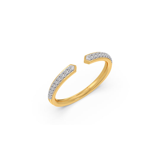 The Embrace Round Diamond Gap Ring - Yellow