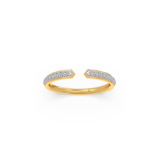 The Embrace Round Diamond Gap Ring - Yellow