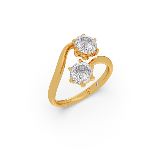 Portuguese Toi et Moi Ring - Yellow