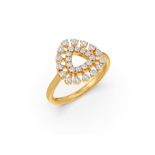 Eternal Tringle Sparkle Diamond Ring - Yellow