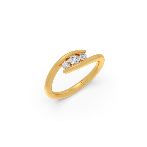 Three Diamond Channel Setting Ring