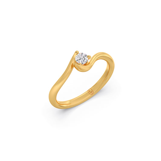 The Modern Edge Round Diamond Ring - Yellow