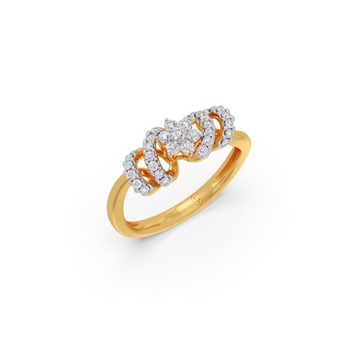 Radiant Ribbon Cluster Diamond Ring
