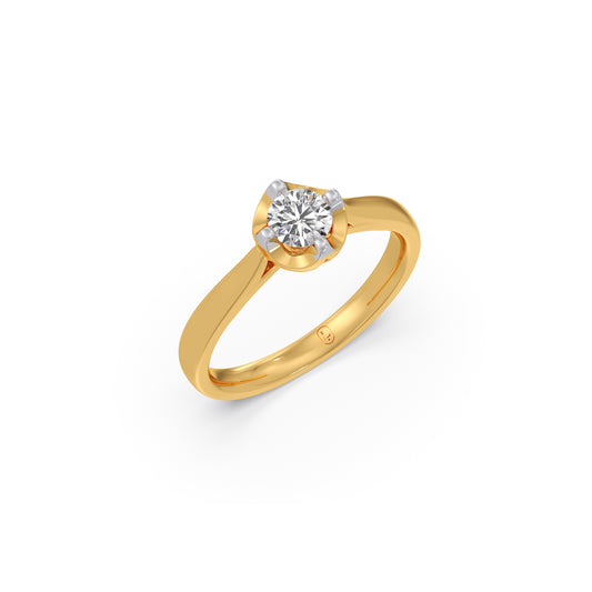 0.30 cts Elegant Solitaire Diamond Ring - Yellow