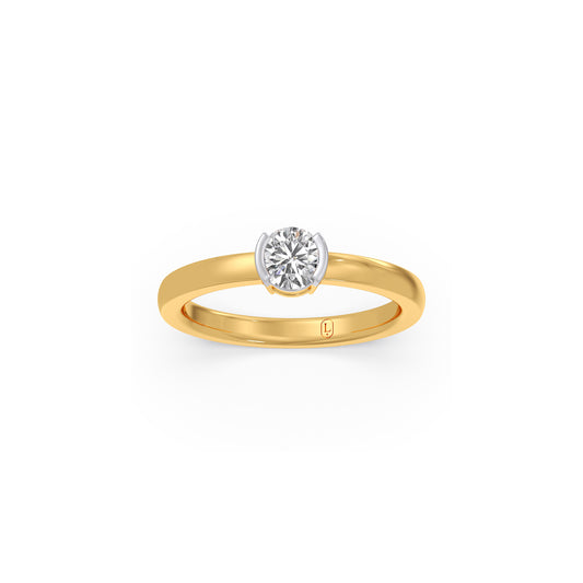 Round Cut Diamond Promise Ring - Yellow