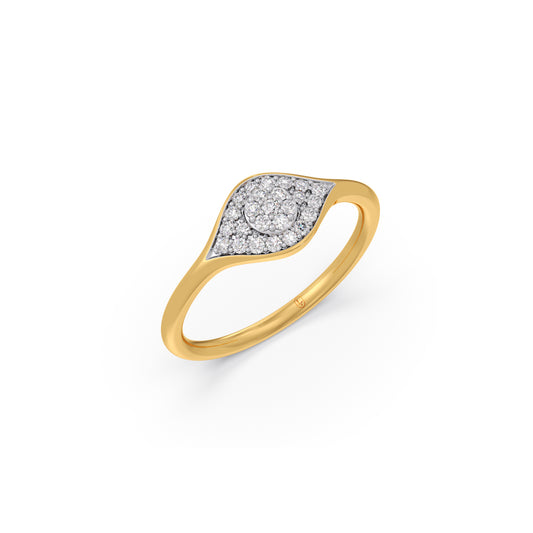 Elysian Eye Cluster Diamond Ring - Yellow