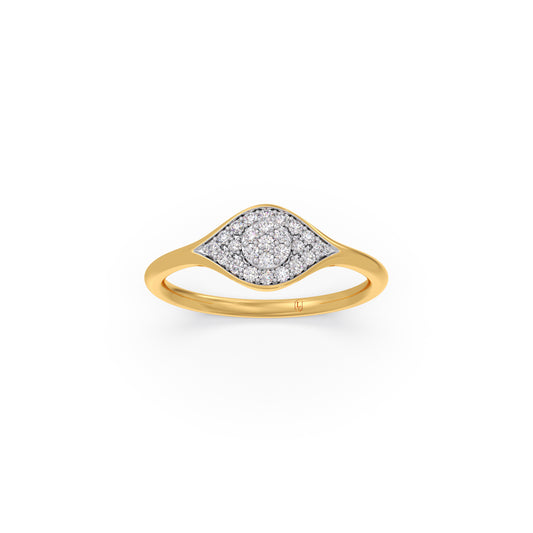 Elysian Eye Cluster Diamond Ring - Yellow