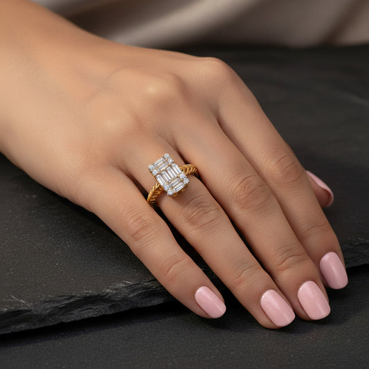Baguette & Round Diamond Harmony Ring - MQ