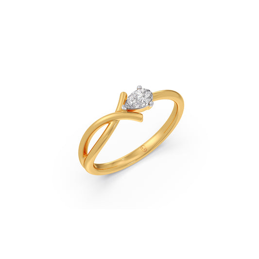 0.20 cts Dewdrop Diamond Ring - Yellow