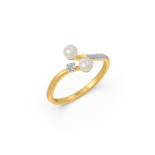 Duo Pearl Diamond Ring
