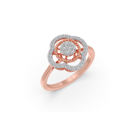 Cluster Glow Diamond Ring - Rose