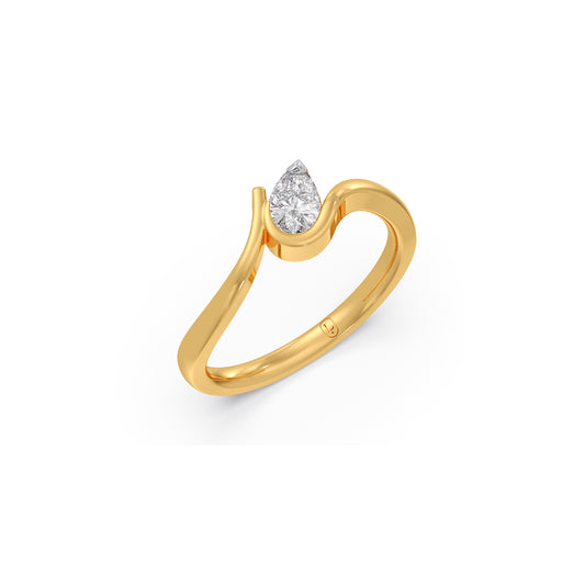 0.309 cts Pear Solitaire Classic Diamond Ring - Yellow