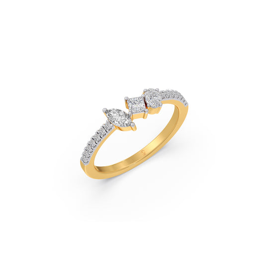 Trio Flourish Ring - Yellow
