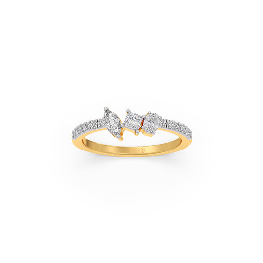 Trio Flourish Ring - Yellow