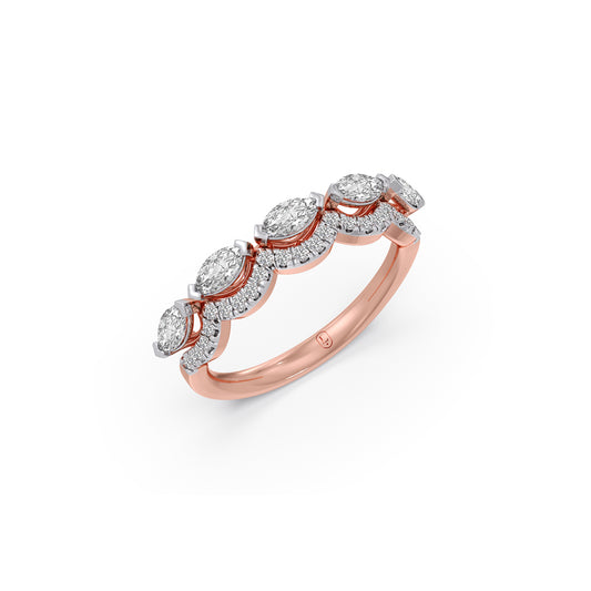 Aurora Dual Shape Diamond Ring - Rose