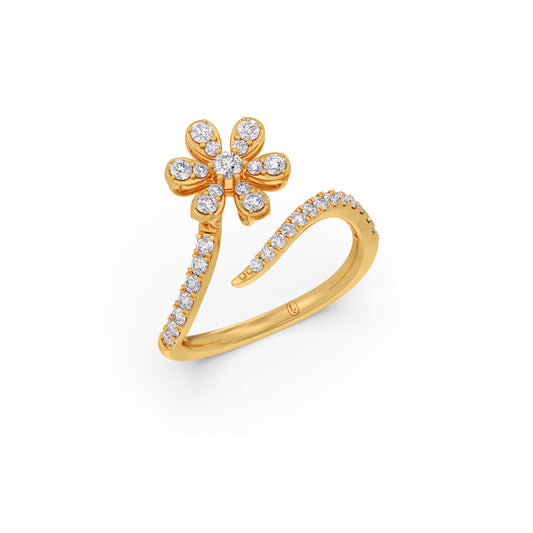 Eden Twist Diamond Gap Ring - Yellow