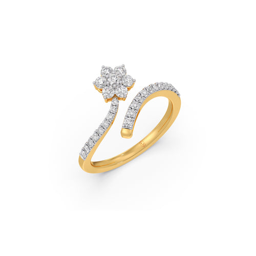 Bloom Cluster Diamond Bypass Ring