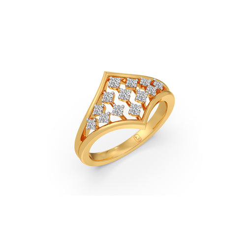 Floral Net Diamond Ring