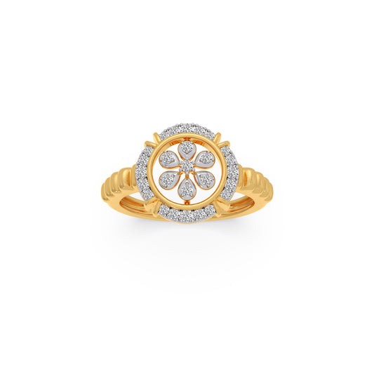 Ornate Flora Diamond Ring - Yellow