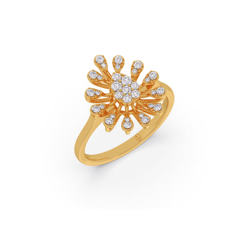 Cosmos Pear Ray Diamond Ring