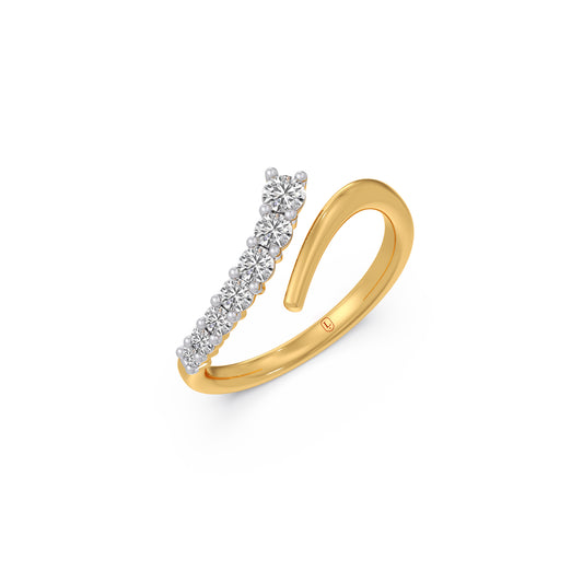 Ascending Sparkle Diamond Gap Ring - Yellow