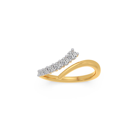 Ascending Sparkle Diamond Gap Ring - Yellow
