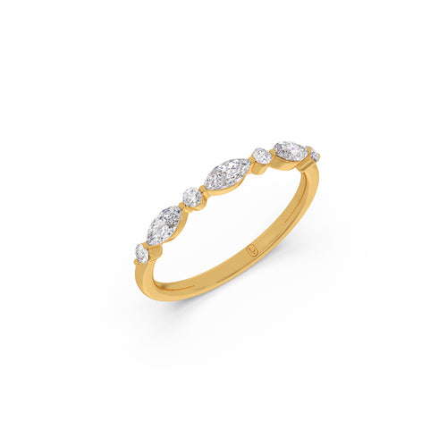 Marquise & Round Diamond Delicate Ring