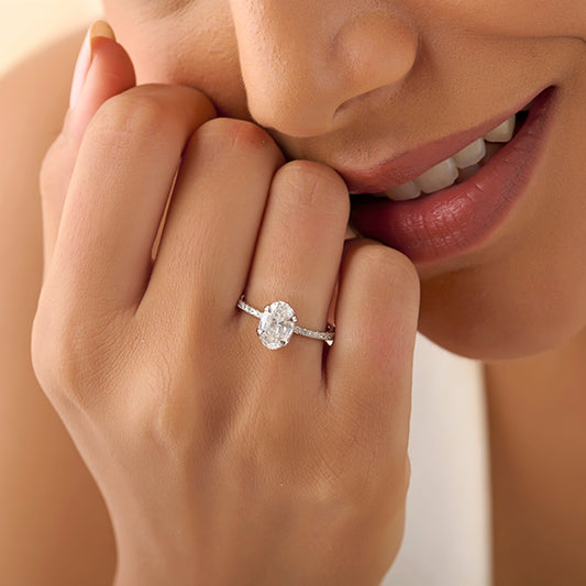 Timeless Oval Solitaire Diamond Ring - MH