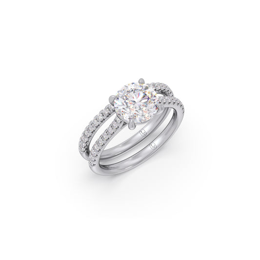 Elegant Solitaire Stackable Ring - White