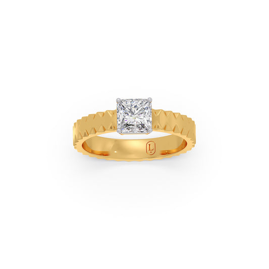 Filament Asscher Cut Solitaire Ring - Yellow