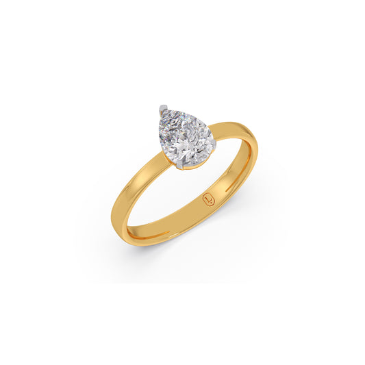 Stately Pear-Cut Solitaire Ring - Yellow