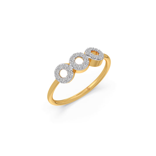Trinity Circle Diamond Ring - Yellow