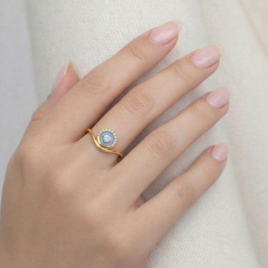 Cotton Candy Swirling Diamond Ring - MH_AI