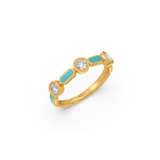 Modern Bezel Set Diamond Band - Yellow