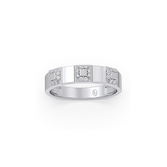 Mosaic Platinum Couple Band For Him - Plt