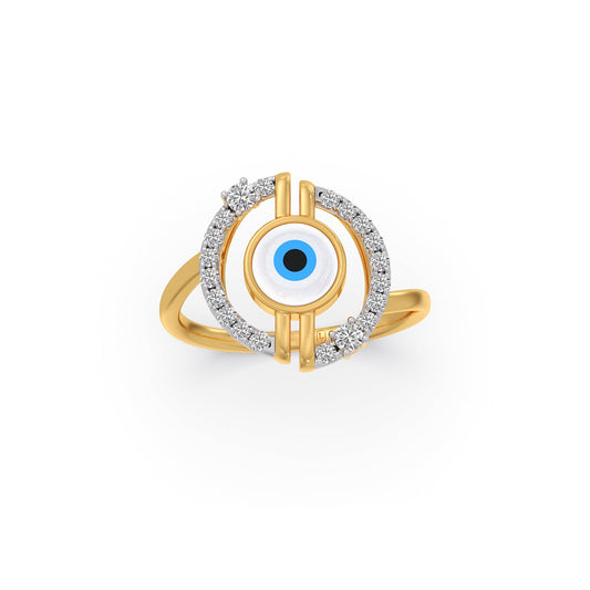 The Diamond Nazar Protector Ring - Yellow