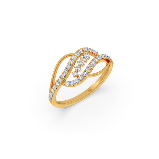 Shimmering Ivy Round Diamond Ring - Yellow