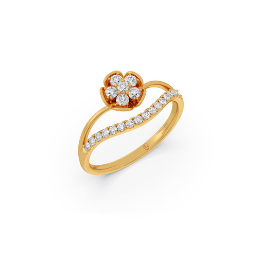 Spring Dew Round Diamond Ring - Yellow
