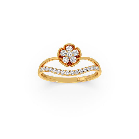 Spring Dew Round Diamond Ring - Yellow
