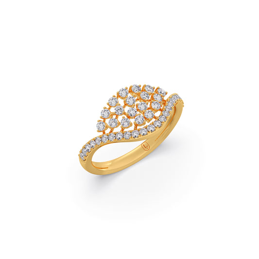 Swirl Breeze Round Diamond Ring - Yellow