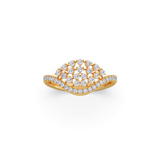 Swirl Breeze Round Diamond Ring - Yellow
