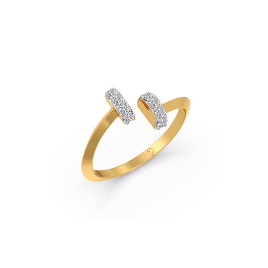 Double Bar Diamond Ring - Yellow